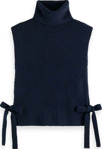 Scotch & Soda Tie Detailed Mock Neck Spencer Vest - Women's