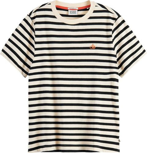 Scotch & Soda Striped Regular-Fit Organic Cotton T-Shirt - Women's