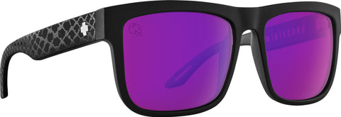 Spy Discord Sunglasses - Slayco Matte Black Viper Frame - Happy Bronze Purple Spectra Mirror Lens