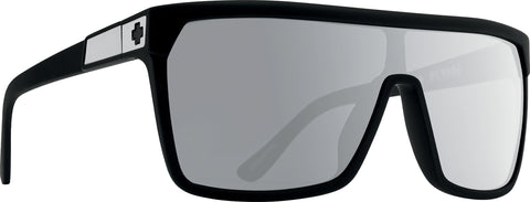 Spy Flynn Sunglasses - Soft Matte Black Frame - Happy Gray Green Polar With Silver Spectra Mirror Lens