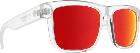 Spy Discord Sunglasses - Clear Frame - Happy Gray Green with Red Spectra Lens