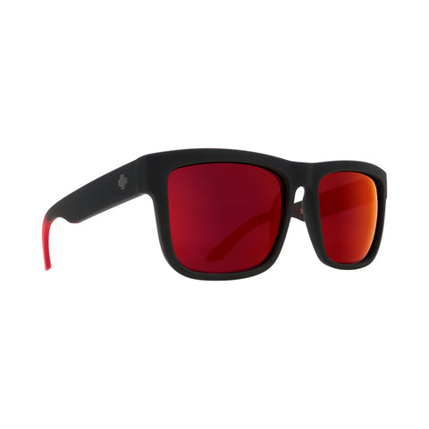 Spy Discord Soft Matte Black - Red Fade - Happy Gray Green with Red Flash Lens