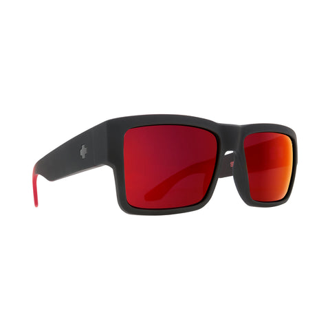 Spy Cyrus Soft Matte Black - Red Fade - Happy Gray Green Lens