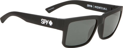 Spy Montana Sunglasses - Soft Matte Black Frame - Happy Gray Green Lens