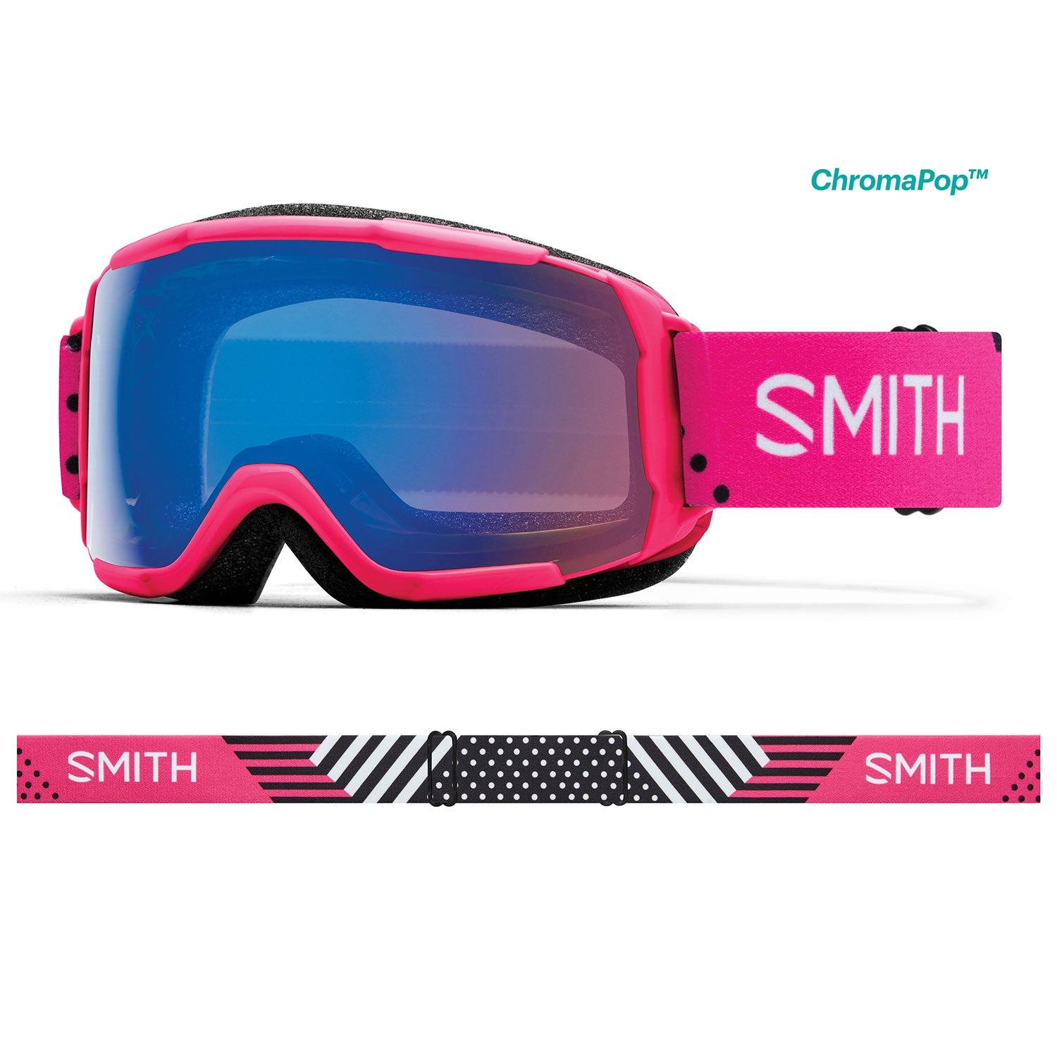 Smith Optics Youth Grom CP Snow Goggles Black Frame/ChromaPop Everyday Rose Smith Grom JR Goggle 2024 | Corbetts Ski + Snowboard