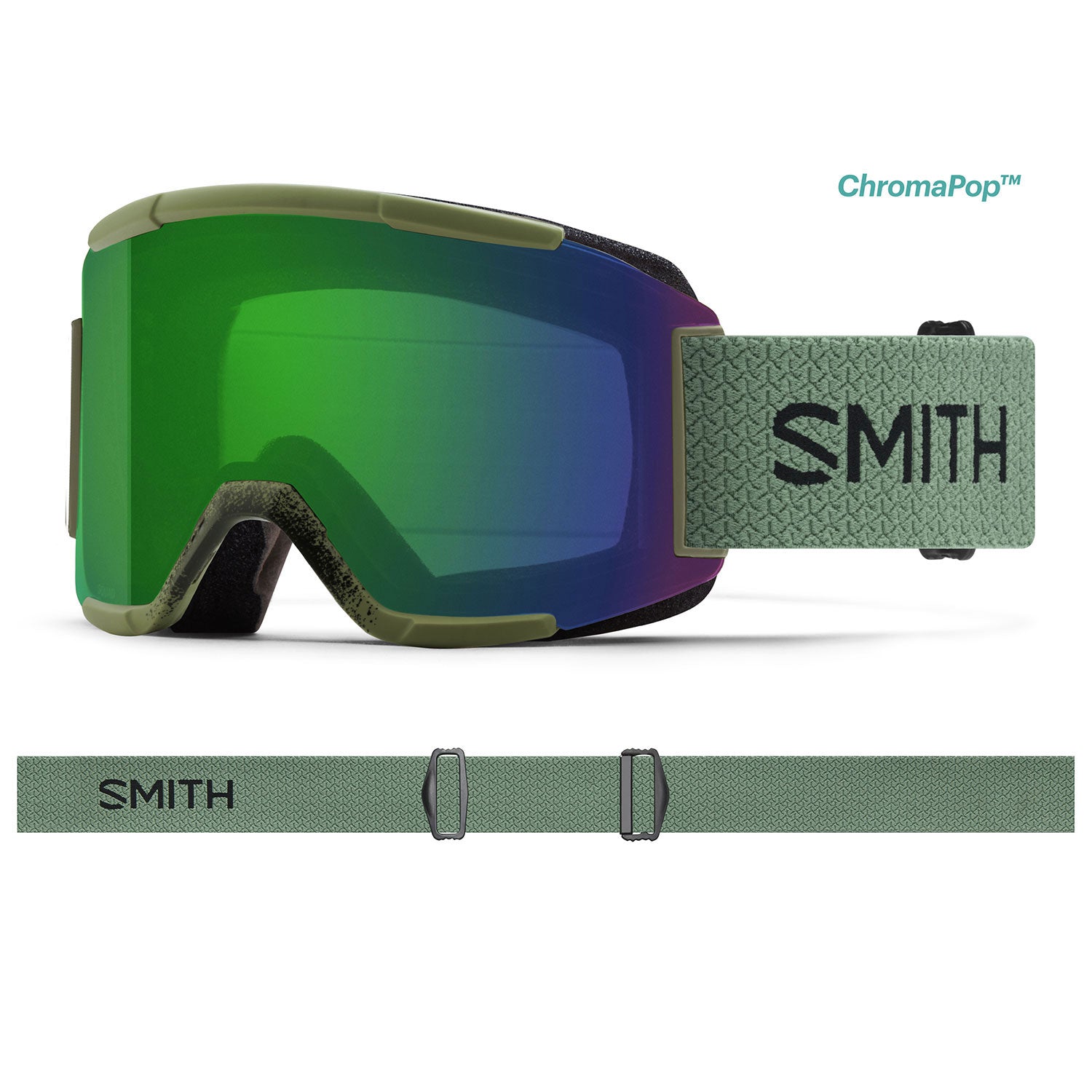 Smith Squad ゴーグル ChromaPop オリーブ Smith Optics Squad - Olive - Chromapop Everyday Green Mirror +