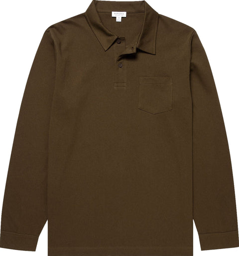 Sunspel Cotton Riviera Long Sleeve Polo Shirt - Men's