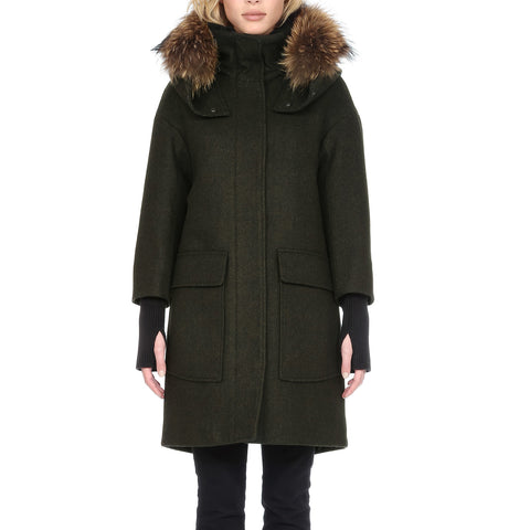 SOIA & KYO Women's Kerriane Wool Coat - Raccoon Fur
