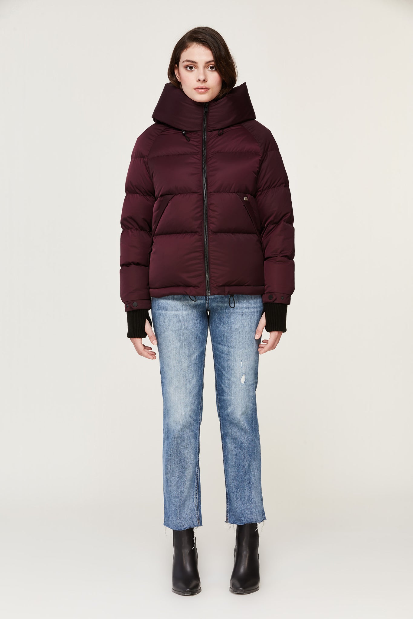  KYL Women's Winter Puffer Jacket Oversized Zip-Up