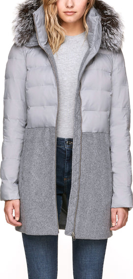 SOIA & KYO Velma-Fx Mixed Media Coat - Women's