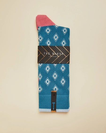 Ted Baker Bridlng Geo Cotton Socks - Men's