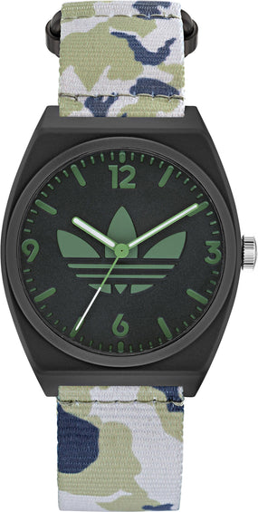 Timex Adidas Originals Watch with Black Dial and Green Graphic Camo Fast Wrap Strap 