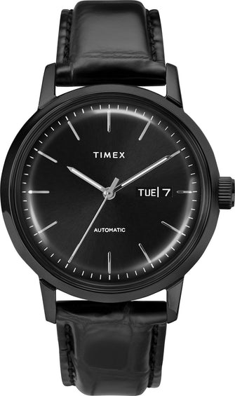 Timex Marlin Automatic 40mm Day-Date 40mm - Leather Strap - Black