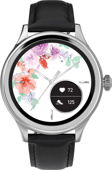 Timex iConnect® by Timex Pro 43mm  Smartwatch - Leather Strap - Silver-Tone/Black/White