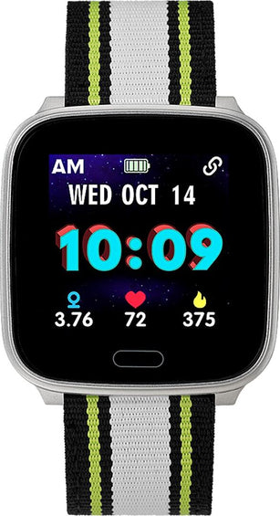 Timex iConnect® by Timex Kids Active 37mm Smartwatch -  Fabric Strap - Silver Tone/Blue