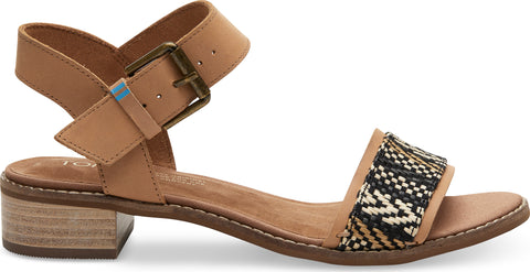 TOMS Leather Geometric Woven Camilia Sandals - Women's