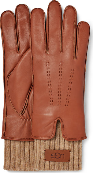 UGG Leather Tech And Knit Cuff Glove - Women's