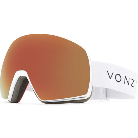 VonZipper Satellite - White Satin - Wildlife Black Fire Chrome/Wildlife Yellow Lens Goggle