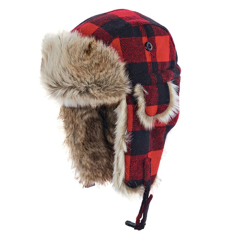 Woolrich Women's Wool Blend Buffalo Check Trapper Hat