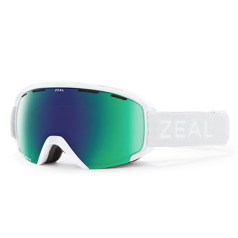 Zeal Optics Slate Ski Goggles - White Out Frame - Polarized Jade Mirror Lens