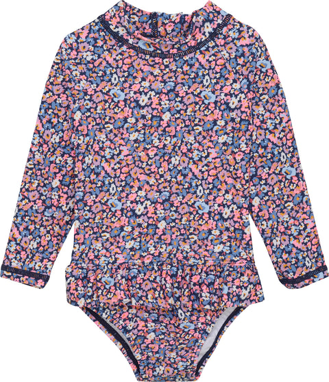Color Kids All-Over Print Long Sleeve Swimsuit - Baby Girls
