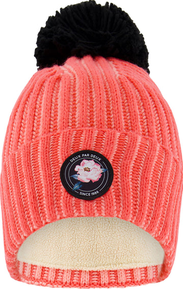 Deux par Deux Coral Stripes Knit Hat - Girls