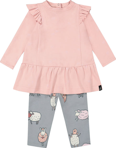 Deux par Deux Organic Cotton Printed Long Tunic and Legging Set - Toddler Girls