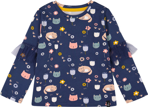 Deux par Deux T-Shirt with Frills - Little Girls