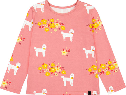 Deux par Deux Poodle Print Long Sleeve T-Shirt - Big Girls