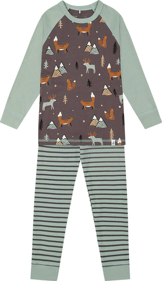 Deux par Deux Organic Cotton Printed Fox Two Piece Pajama Set - Toddler Boys