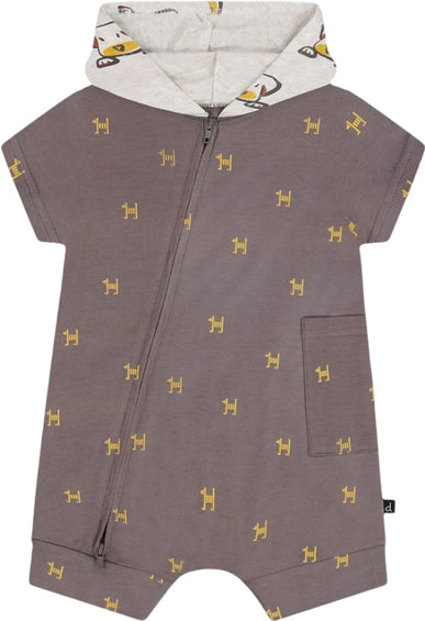 Deux par Deux Organic Cotton Hooded Romper - Baby Boys