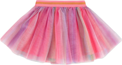 Deux par Deux Rainbow Stripe Tulle Skirt - Big Girls