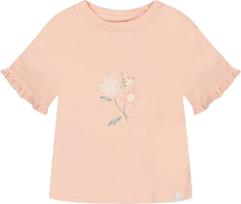 Deux par Deux Print And Frill Organic Jersey Top - Little Girls