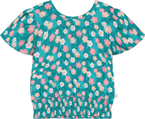 Deux par Deux Smocked Waist Viscose Blouse - Little Girls