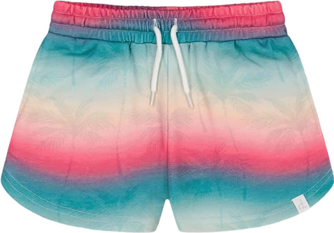 Deux par Deux Printed Tie Dye Waves French Terry Shorts - Little Girls