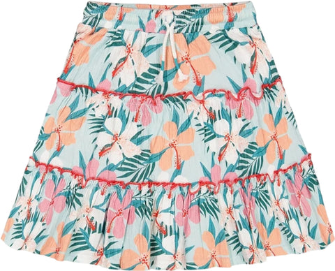 Deux par Deux Printed Long Crinkle Peasant Skirt - Little Girls