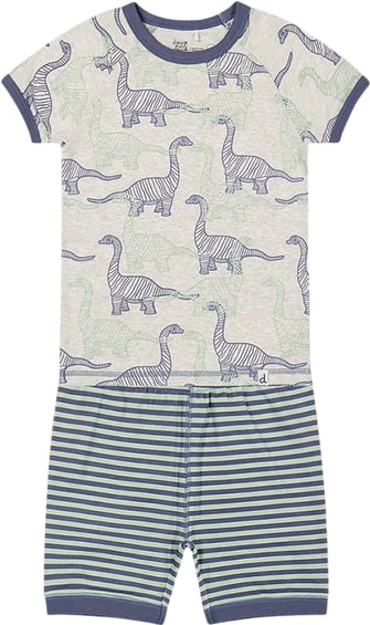 Deux par Deux Organic Cotton Printed Dinosaurs Two Piece Short Pajama Set - Baby Boys 
