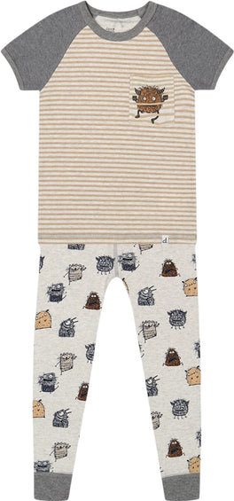Deux par Deux Organic Cotton Printed Monsters Two Piece Pajama Set - Little Boys 