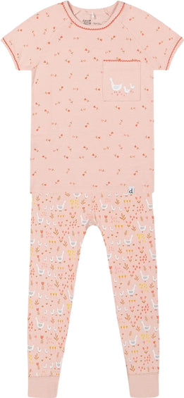 Deux par Deux Organic Cotton Printed Goose Two Piece Pajama Set - Baby Girls 
