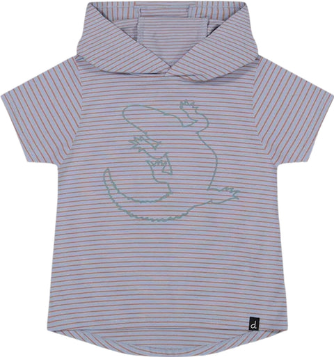 Deux par Deux Printed Hooded Stripe T-Shirt - Little Boys 