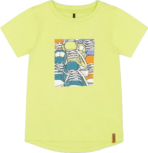 Deux par Deux Organic Cotton T-Shirt with Sneaker Print - Little Boys
