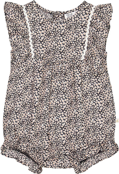 Deux par Deux Printed Romper - Baby Girls 