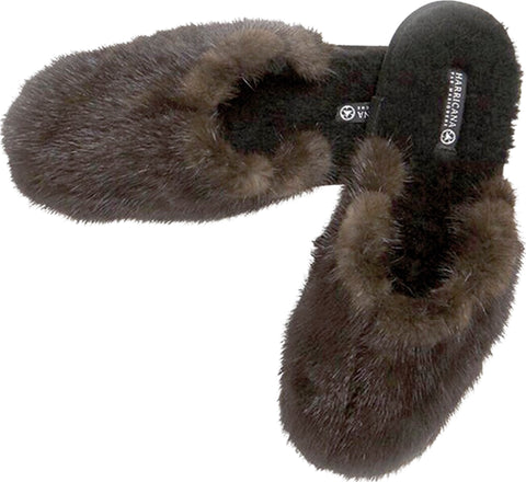 Harricana Classic Mink Slippers in Upcycled Fur - Men's