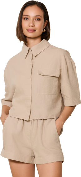 Lune Active Clover Linen Blend Rolled Up Shorts - Women's