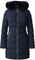 Mackage Calla Agile-360 Stretch Light Down Coat With Blue Fox Fur Collar - Women's - Black