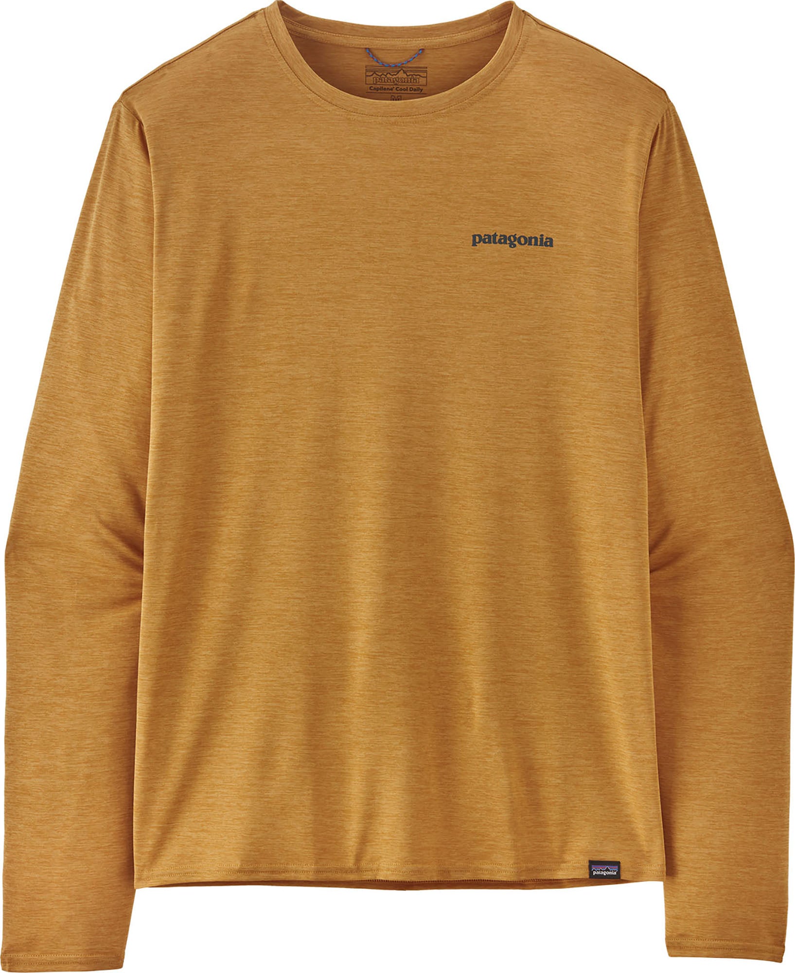 Patagonia Long-Sleeved Capilene Cool Daily Graphic Shirt-Waters - Men's M Boardshort Logo - Pufferfish Gold X-Dye