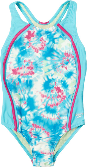 Speedo Printed Sport Splice One-Piece Swimsuit - Girls