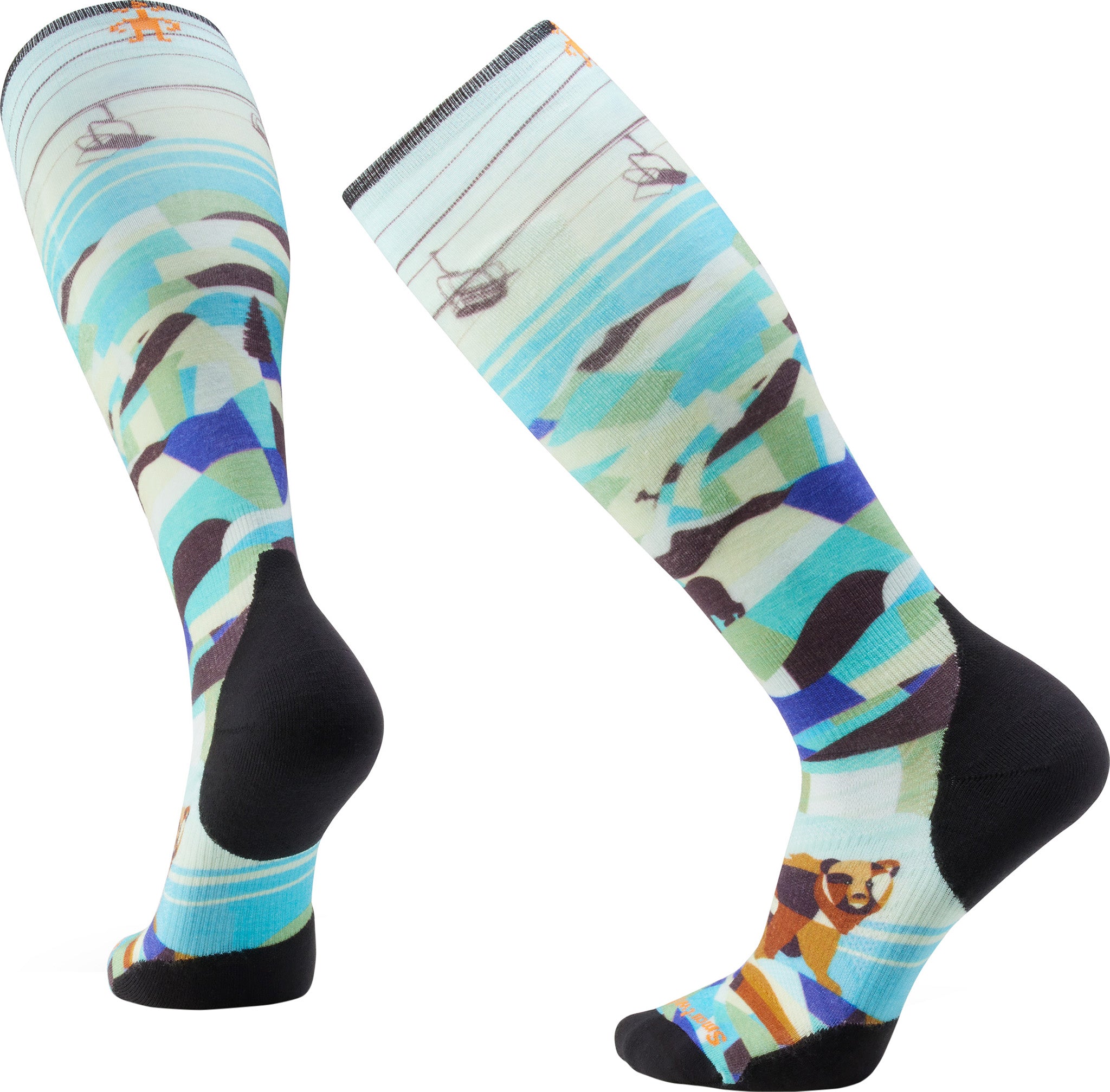Smartwool Ski Targeted Cushion Backcountry Bear Print OTC Socks